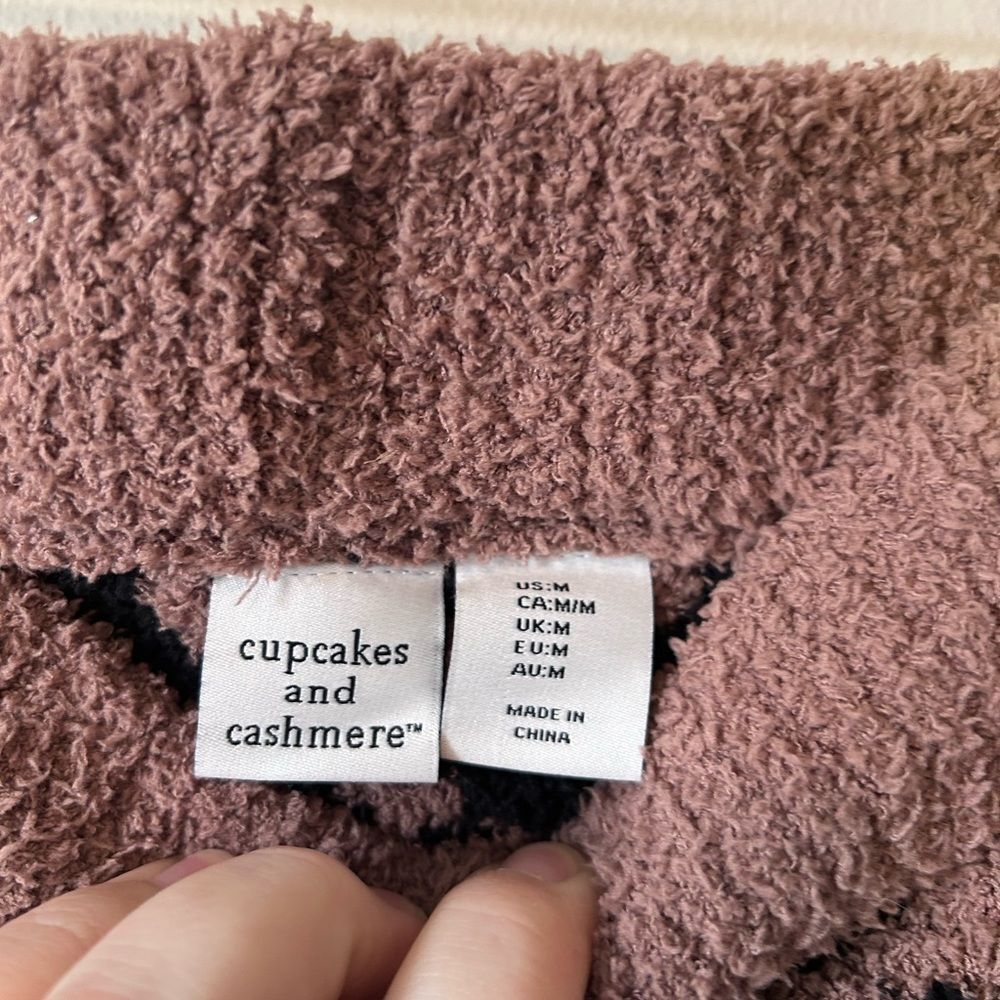 Cupcakes & Cashmere Brown Cheetah Print Cozy Knit Lounge Pants Size Medium - Picture 3 of 5